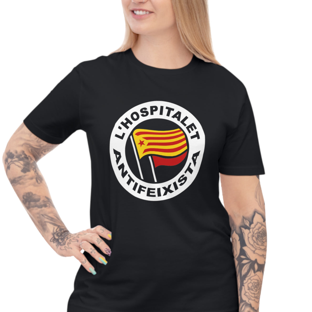 Samarreta L'Hospitalet antifeixista - Unisex - 100% cotó d'alta qualitat